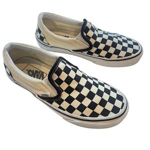 Vans Classic Slip On Black Off White Checkerboard size 4.5